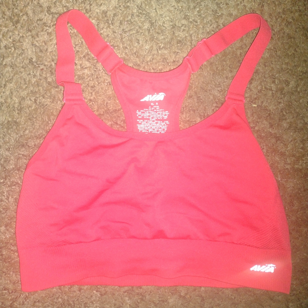 AVIA Avia Women's Keyhole Seamless Sports Bra Red sz XL